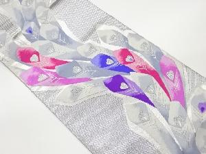 孔雀羽模様織出し袋帯